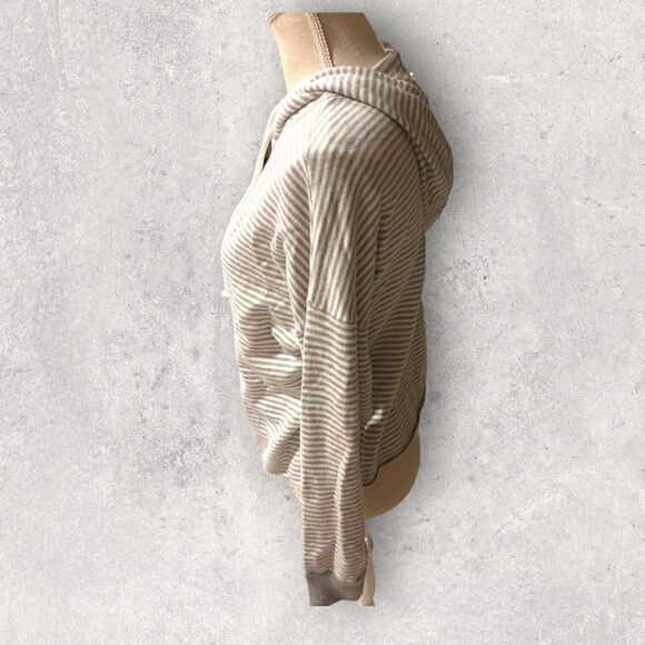 360 Cashmere | EUC Women’s 360 Rylan Striped Hoodie in Mist, Chalk Size XS - Picture 6 of 12
